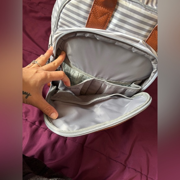 Grey and White Diaper Bag - Picture 3 of 4